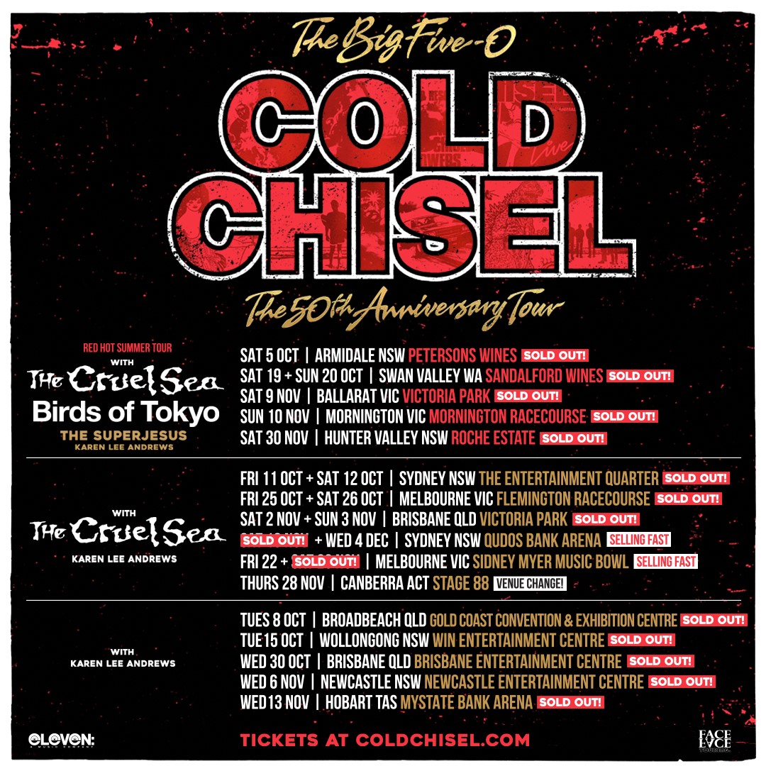 Cold Chisel confirm 20 sold out shows all within hours of going on sale!
